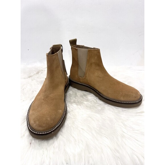 Zara Men Chelsea Ankle Boots Split Suede Leather Beige Size US 6 New 2001/820 main image 4